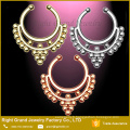 Or, argent, Rose or Clip sur Septum bijoux Tribal corps